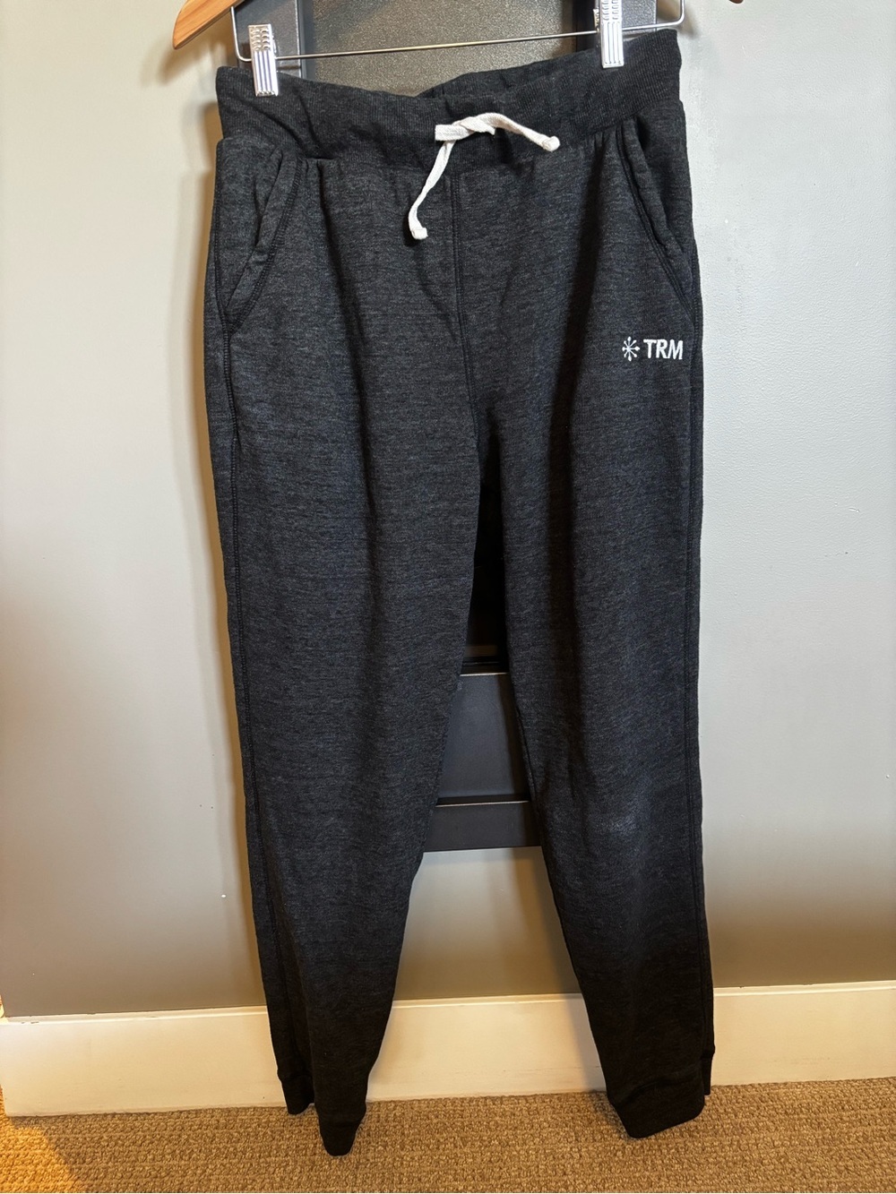 Marine Layer Women’s Small Jogger Sweatpants Gray Heather TRM Logo Soft Lounge